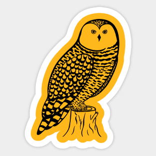 Snowy Owl - hand drawn detailed bird design Sticker